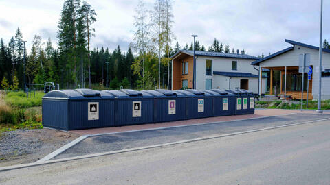 Delvis nedgravd avfallsløsning Finncont Modul